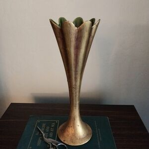 Anthony Gold Leaf Trumpet Bud Vase Freeman McFarlin